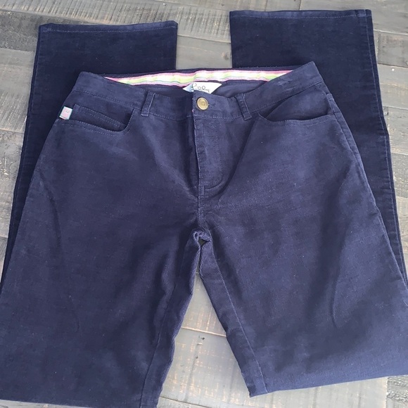 Lily Pulitzer White Label Blue Corduroy Pants Sz 2 - Picture 1 of 7